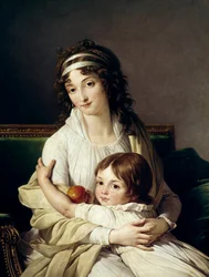 Formodet portræt af Madame Boyer Fonfrede og hendes søn Henri (1788-1841). Maleri af Francois Andre Vincent (1746-1816) 1796 søn. 0,96 x 0,79 m
