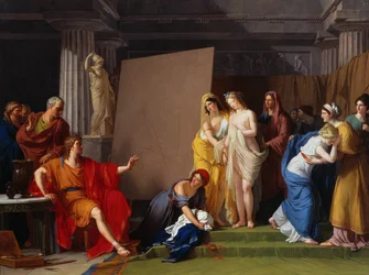 Zeuxis vælger sine modeller til billedet af Helena blandt pigerne fra Kroton, ca. 1790