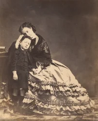[Kejserinde Eugénie og kejserprinsen], 1862.