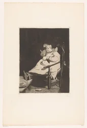 Kind op een stoel appellerer Ti raderinger, tegnet og graveret af F. Bonvin, maler (serietitel)