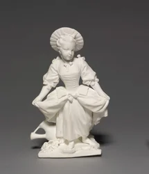 Figur af danseren, fremstillet af Vincennes Factory, modelleret af Pierre Blondeau, 1748-1752