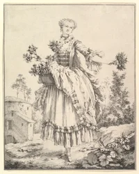 Blomsterpige, 1700-tallet.