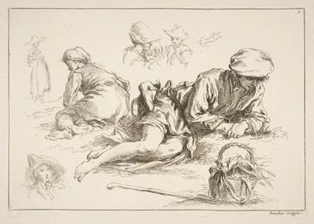 Skitseark, ca. 1735.