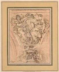 Spandrel dekoration: berømmelse og sandhed bifalder Louis XV