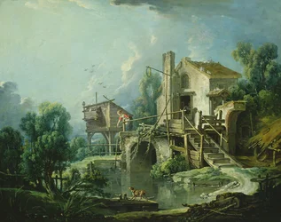 Quiquengrogne-vindmøllen ved Charenton eller Charenton-vindmøllen, ca. 1750-60
