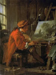 Maleren i sit atelier Self-Portrait, ca 1730.