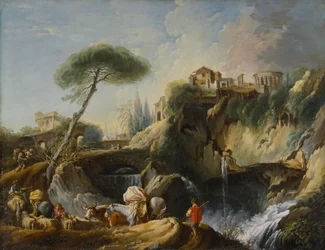 Udsigt over Tivoli med Vesta-templet, ca. 1749