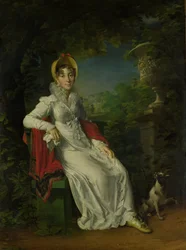 Carolina Ferdinanda Louisa af Sicilien (1798-1870). Hustru til Charles Ferdinand, Duc de Berry, i parken Bagatelle i Bois de Boulogne (nær Paris)