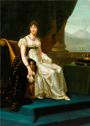 Portræt af Caroline Bonaparte, dronning af Napoli og De to Sicilier, af François Gérard eller hans værksted.