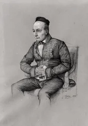 Portræt af Charles Augustin Sainte-Beuve (1804-69) 1856 (kridt på papir)