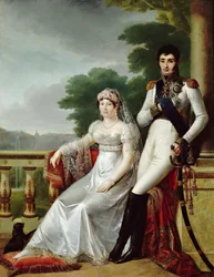 Jérôme Bonaparte og Catharina af Württemberg som konge og dronning af Westfalen