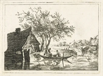 Flodlandskab med gård