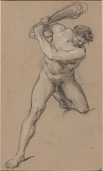 Hercules Raising his Club: Undersøgelse for "Hercules and Cacus"