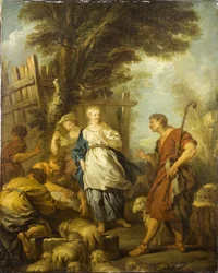 Jacob møder Rachel ved brønden, ca 1720.