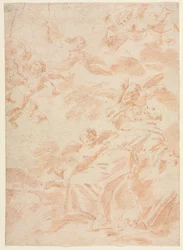 Stigmatiseringen af Saint Francis, første tredje 1700-tallet.