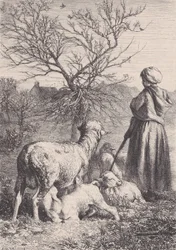 En hyrdinde, ca. 1852.