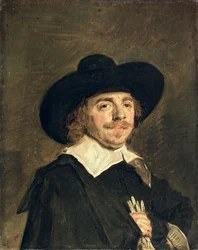 Et lille portræt af en mand, der holder handsker, c.1642