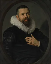 Portræt af en skægget mand med et ryg, 1625.