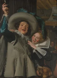 Ung mand og kvinde i en kro, 1623.