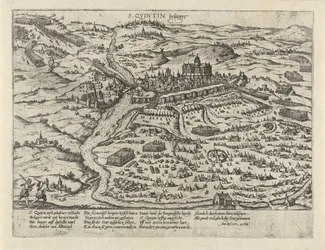Belejring af Saint-Quentin, 1557 S. Quintin belägert (titel på objekt) Serie 2: Begivenheder i Holland, 1555-1558 (serietitel)