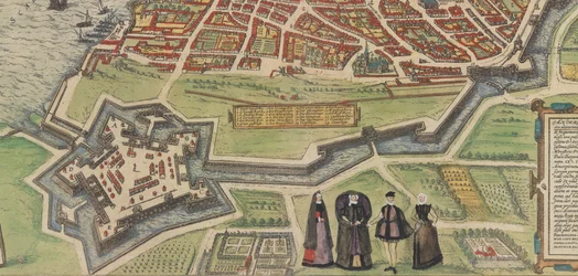 Palazzo Farnese ved Caprarola, fra Braun og Hogenbergs Civitates Orbis Terrarum, 1572-94.