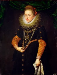 ""Portræt af dronningen af ​​Polen Constance af Østrig (1588-1631)"" (Portræt af Constance af Østrig (1588-1631), dronning af Polen) Maleri af Frans Pourbus den yngre (1569-1622), ca 1603 - Olie på lærred Størrelse 114x87 cm Ambras Slot, Innsbruck