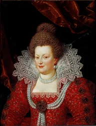 Portræt af Marie de Medicis, dronning af Frankrig (ca. 1610, Olie på lærred)