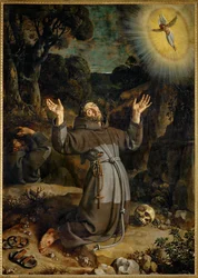 Den hellige Frans Assisi modtager stigmata ...