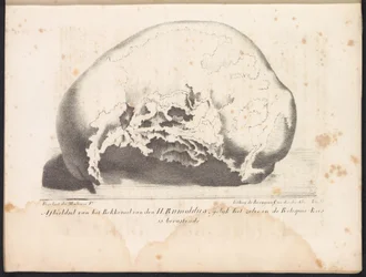 Skull of Saint Rumbold, 1825 Billede af St. Rumoldus bækken, som det er i Reliquie-Kas resigneret (titel på objekt)