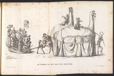 To kameler og lykkens hjul, 1825 The Kemels and the Wheel of Avantuer (titel på objekt)