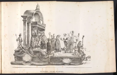 Anden flåd i processionen til Saint Rumbold, 1825 Tweeden Prael-waegen (titel på objekt)