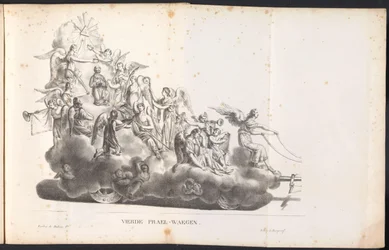 Fjerde flåd i processionen til Saint Rombout, 1825 Fjerde Prael-waegen (titel på objekt)