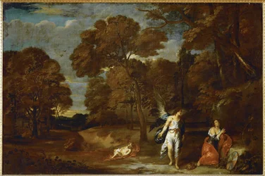Landskab med Hagar og englen, ca. 1640 (maleri på lærred)