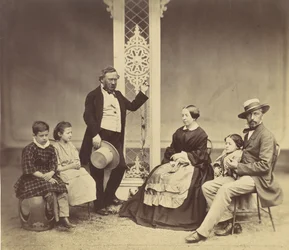 [Gruppeportræt af seks personer], 1850