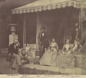 [Gruppeportræt af Antoine og Höusermann-familierne], 1850