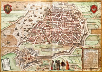 Kort over Antwerpen (gravering