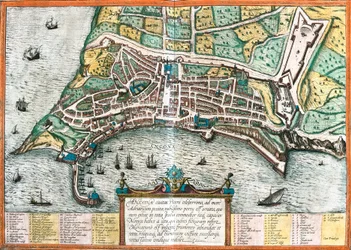 Plan over Ancona (Ancona), Italien (radering