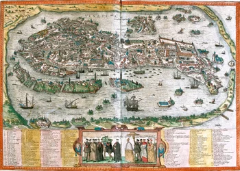 Plan over Venedig (Venetien), Italien (radering