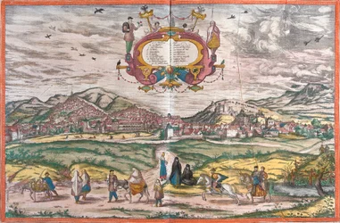 Udsigt over Granada, Spanien (radering