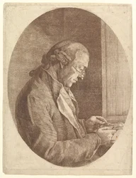 Portræt af en kunstner, der skitserer en portrætminiature, 1799.