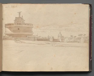 Album med udsigt over Rom og omgivelser, Landskabsstudier, side 23a: Castle St Angelo, Rom