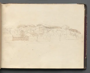 Album med udsigt over Rom og omgivelser, Landskabsstudier, side 30a: Romersk panoramaudsigt