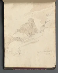 Album med udsigt over Rom og omgivelser, Landskabsstudier, side 33a: Cervera.