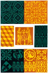 Brolægningsfliser fra det 14. og 15. århundrede, 1870.