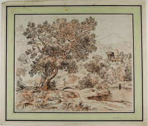 Figurer i idyllisk italiensk landskab