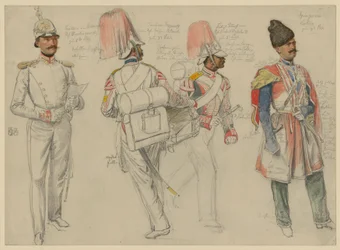 von Kossacowski, kaptajn ved Preobraschenski-regimentet; Steppanoff, tambur ved Kejser af Østrig-regimentet; Petroff, fløjtenist ved Frederik Vilhelm III-regimentet; Dgingosow, Leskier