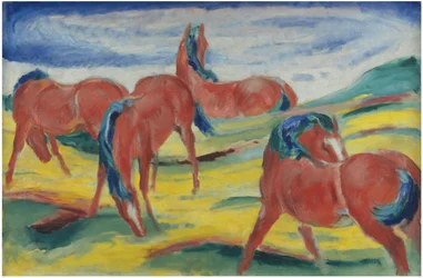 Græssende heste III, 1910