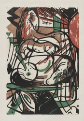 The Birth of Horses, 1913 (træsnit på japansk papir)