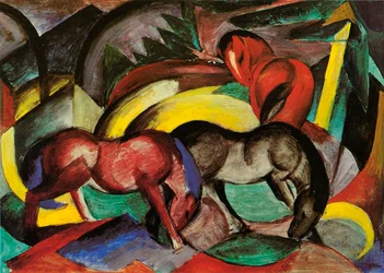Three Horses, 1912 (blandet medier på papir)