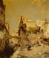 Fondamenta Zorzi, Campiello Santa Barbara, Venedig (olie på lærred)